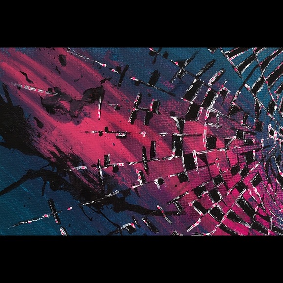 Other - Pink Burst Abstract Art on Canvas